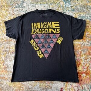 Imagine Dragons World Tour 2023‎ Mens Graphic T-Shirt Black XL Concert Merch